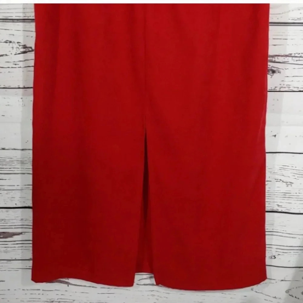 Vintage Clio Red Pencil Skirt - Picture 3 of 4